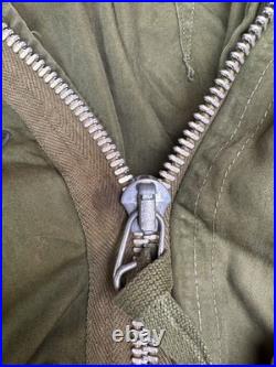 Vintage M-1951 Fishtail Parka Shell Jacket Army Green US Military M51 Korean War