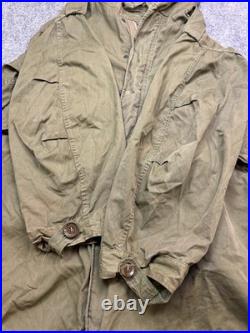 Vintage M-1951 Fishtail Parka Shell Jacket Army Green US Military M51 Korean War