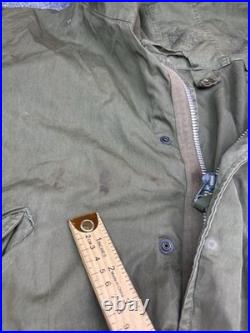 Vintage M-1951 Fishtail Parka Shell Jacket Army Green US Military M51 Korean War