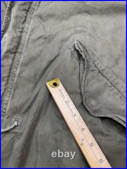 Vintage M-1951 Fishtail Parka Shell Jacket Army Green US Military M51 Korean War