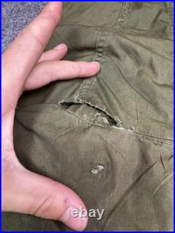 Vintage M-1951 Fishtail Parka Shell Jacket Army Green US Military M51 Korean War