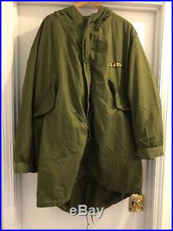 Vintage M-1951 Fishtail Parka Shell With Liner Dated 6/53 Korean War Large