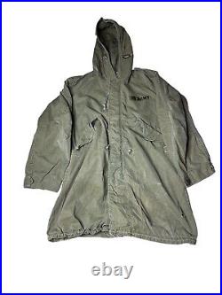 Vintage M-1951 Korean War Parka Shell Hooded Fishtail 1952 Small Army Military