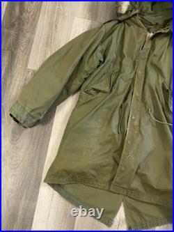 Vintage M-1951 M51 Korean War Fishtail Parka COMPLETE 50s Fur Hood With liner Med