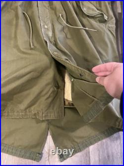 Vintage M-1951 M51 Korean War Fishtail Parka COMPLETE 50s Fur Hood With liner Med