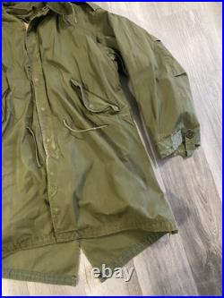 Vintage M-1951 M51 Korean War Fishtail Parka COMPLETE 50s Fur Hood With liner Med