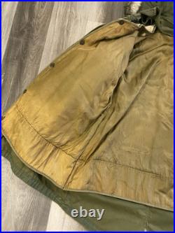 Vintage M-1951 M51 Korean War Fishtail Parka COMPLETE 50s Fur Hood With liner Med