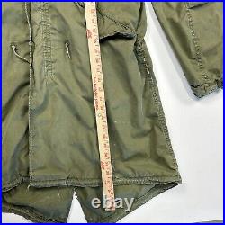Vintage M-1951 M51 Korean War Fishtail Parka Fur Hood Small Military Green Rare