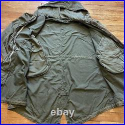 Vintage M-1951 Parka Shell M51 Fishtail 1953 Korea Green USGI Coat Army Military