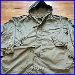 Vintage M-1951 Parka Shell M51 Fishtail 1953 Korea Green USGI Coat Army Military