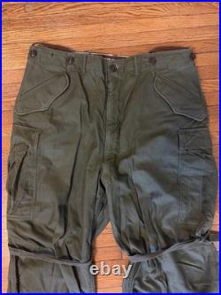 Vintage M-1951 Sateen Wind Resistant Trousers Pants OG 107 Korea