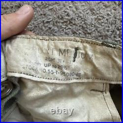 Vintage M-1951 US Military Field Trousers Medium Cargo Pants Talon 50s 34x27