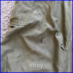 Vintage M-1951 US Military Field Trousers Medium Cargo Pants Talon 50s 34x27