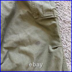 Vintage M-1951 US Military Field Trousers Medium Cargo Pants Talon 50s 34x27