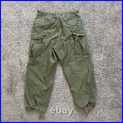 Vintage M-1951 US Military Field Trousers Medium Cargo Pants Talon 50s 34x27