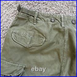 Vintage M-1951 US Military Field Trousers Medium Cargo Pants Talon 50s 34x27