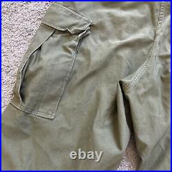 Vintage M-1951 US Military Field Trousers Medium Cargo Pants Talon 50s 34x27