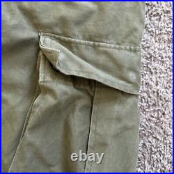 Vintage M-1951 US Military Field Trousers Medium Cargo Pants Talon 50s 34x27