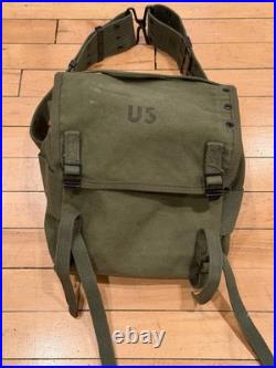 Vintage M-1956 Korean War Era 50s U. S. Stenciled Canvas Combat Field Butt Pack