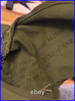 Vintage M-1956 Korean War Era 50s U. S. Stenciled Canvas Combat Field Butt Pack