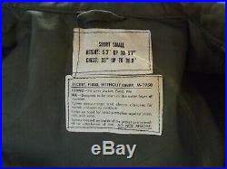 Vintage M-50 Army Field Jacket Korean War 1st Calvary Division OD Pre M51 Small