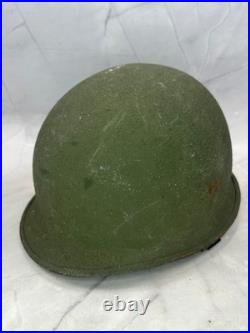 Vintage M1 Combat Helmet withUSMC Marked Fiberglass Liner Korean Vietnam Era