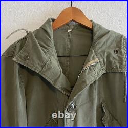 Vintage M47 Field Parka US Air Force 50's Sz Small Green Talon Zip Distressed