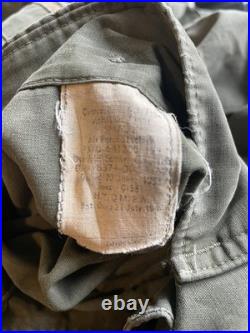 Vintage M47 Field Parka US Air Force 50's Sz Small Green Talon Zip Distressed