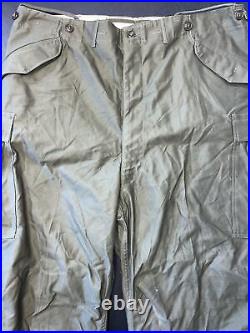 Vintage M51 OD Field Trousers Shell Field M-1951 Pants X-LARGE REGULAR K-121