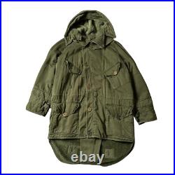 Vintage Military 1950s Korean War Era British Army Khaki Middle Parka Hooded