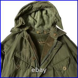 Vintage Military 1950s Korean War Era British Army Khaki Middle Parka Hooded