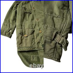 Vintage Military 1950s Korean War Era British Army Khaki Middle Parka Hooded