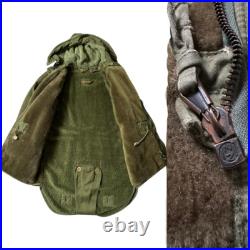 Vintage Military 1950s Korean War Era British Army Khaki Middle Parka Hooded