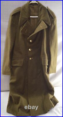 Vintage Military Greatcoat 1951 Wool Green Long Coat Excellent Condition USA