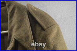 Vintage Military Greatcoat 1951 Wool Green Long Coat Excellent Condition USA