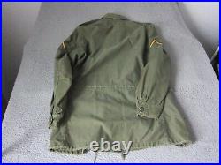 Vintage Military Jacket Mens Small Green Field Coat US Army OG 107 Korean War