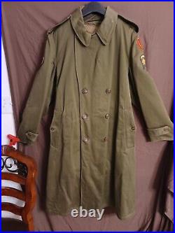 Vintage Military Korean War Overcoat/ Trenchcoat, Removeable Wool Liner, Reg