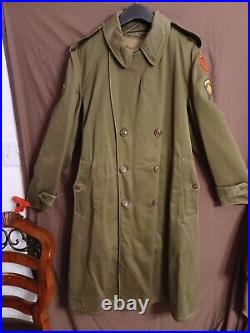 Vintage Military Korean War Overcoat/ Trenchcoat, Removeable Wool Liner, Reg