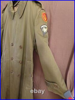 Vintage Military Korean War Overcoat/ Trenchcoat, Removeable Wool Liner, Reg