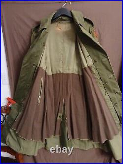 Vintage Military Korean War Overcoat/ Trenchcoat, Removeable Wool Liner, Reg