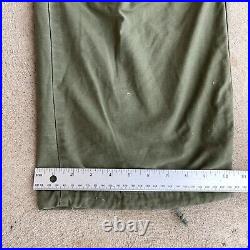 Vintage Military Pants Mens 30x29 Korean War Green Cargo Field Trousers 50s Worn
