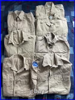 Vintage Military Shirts Lot 50s Korean War US Army Khaki Air Defense Uniform USA