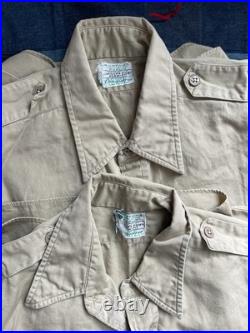 Vintage Military Shirts Lot 50s Korean War US Army Khaki Air Defense Uniform USA
