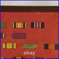Vintage Original Framed 12x10 Korean War Service Ribbon Bars Collection RARE