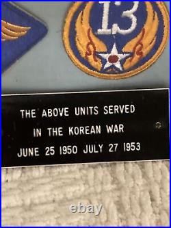 Vintage Original Framed 23 X19in Korean War Patch Collection RARE