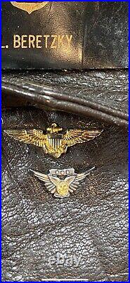 Vintage Original Korean War Era Monarch J-7823 G-1 Flight Jacket Usn Name Pins
