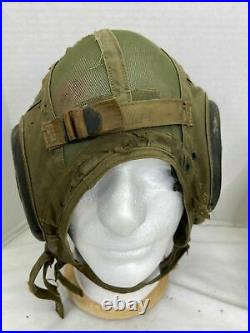 Vintage Original Korean War U. S Navy H-4 Pilots Flight Helmet & Liner
