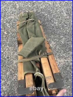 Vintage Original Korean War/ Vietnam Era Folding Cot Green Canvas U. S. Army