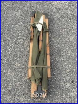 Vintage Original Korean War/ Vietnam Era Folding Cot Green Canvas U. S. Army