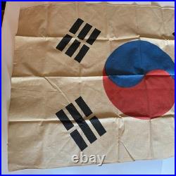 Vintage Original South Korean Korea Flag Taegeukgi Large Exceptional Old